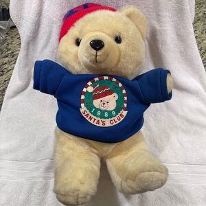 Vintage 1989 K-Mart Santa's Club Holiday Christmas Teddy Bear